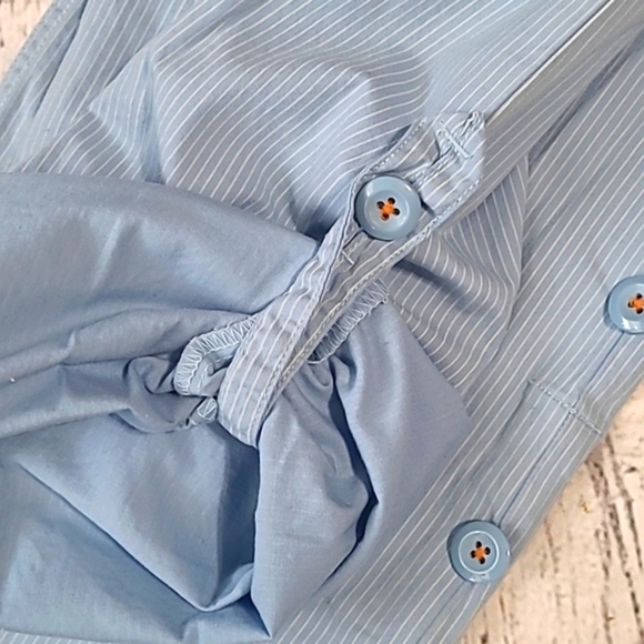 Vintage Y2K American Eagle Outfitters Sky Blue Striped Convertible Pants Size 6 - Picture 11 of 13